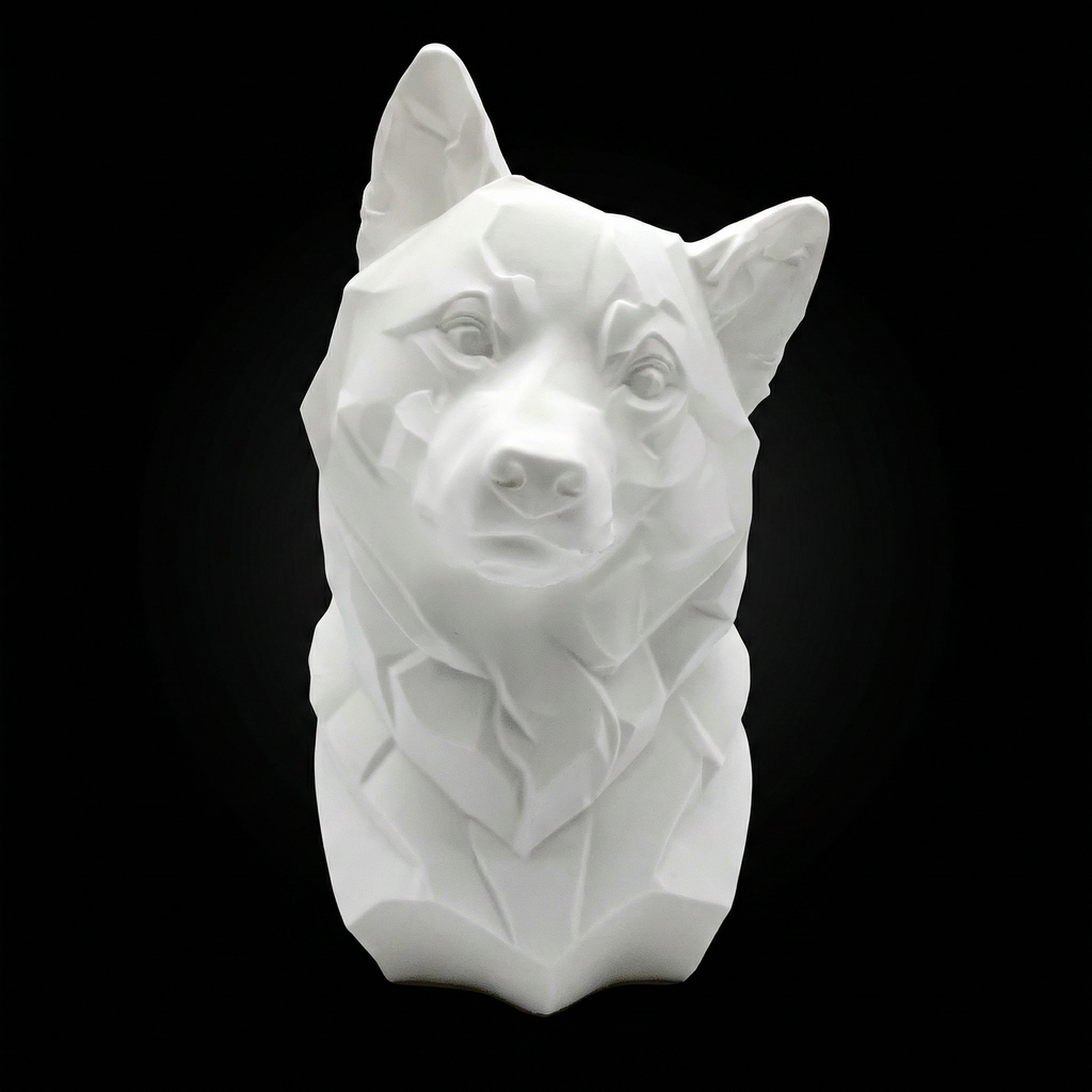 El Shiba - Estatua geométrica de perro, decoración moderna de perro de low poly