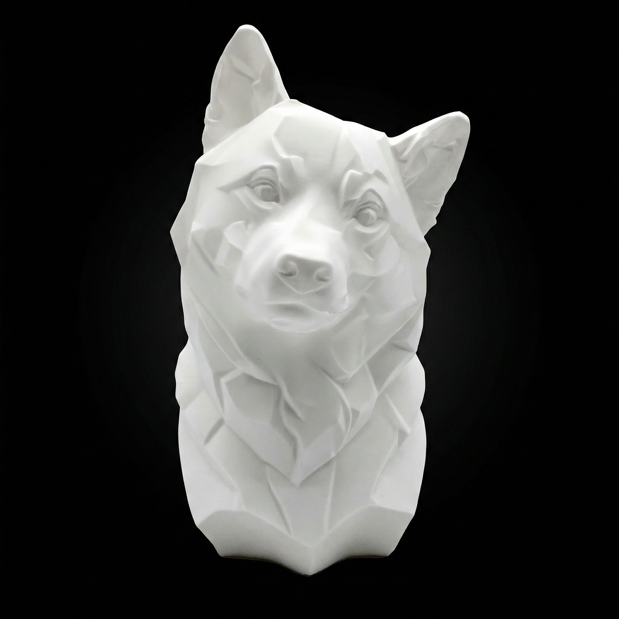 The Shiba - Geometric Dog Statue, Modern Low Poly Dog Decor