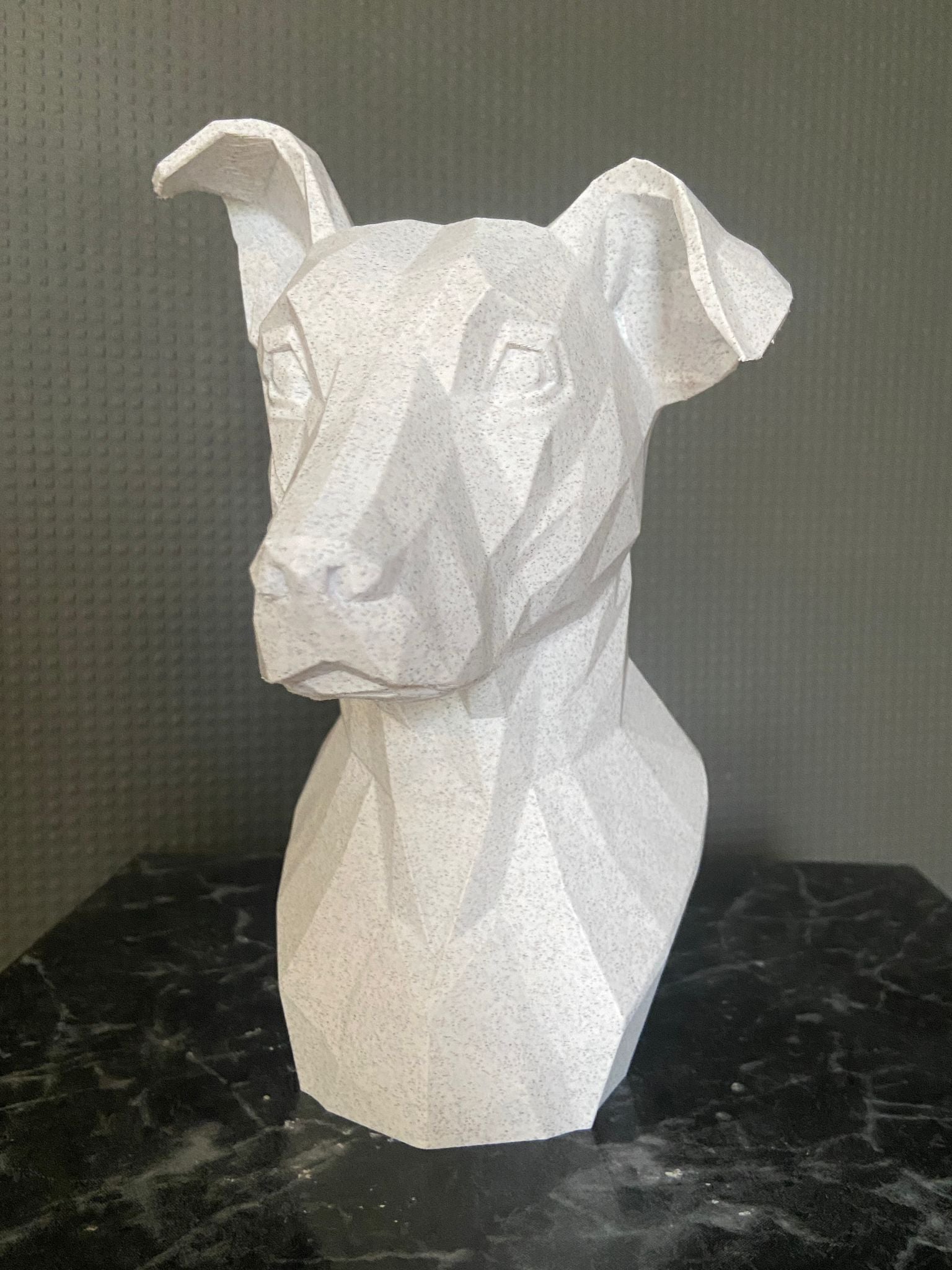 The Jack - Geometric Statue, Modern Low Poly Dog Decor