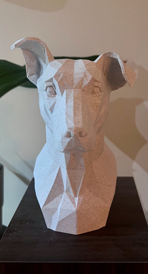 The Jack - Geometric Statue, Modern Low Poly Dog Decor