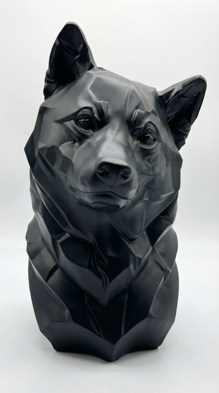 The Shiba - Geometric Dog Statue, Modern Low Poly Dog Decor