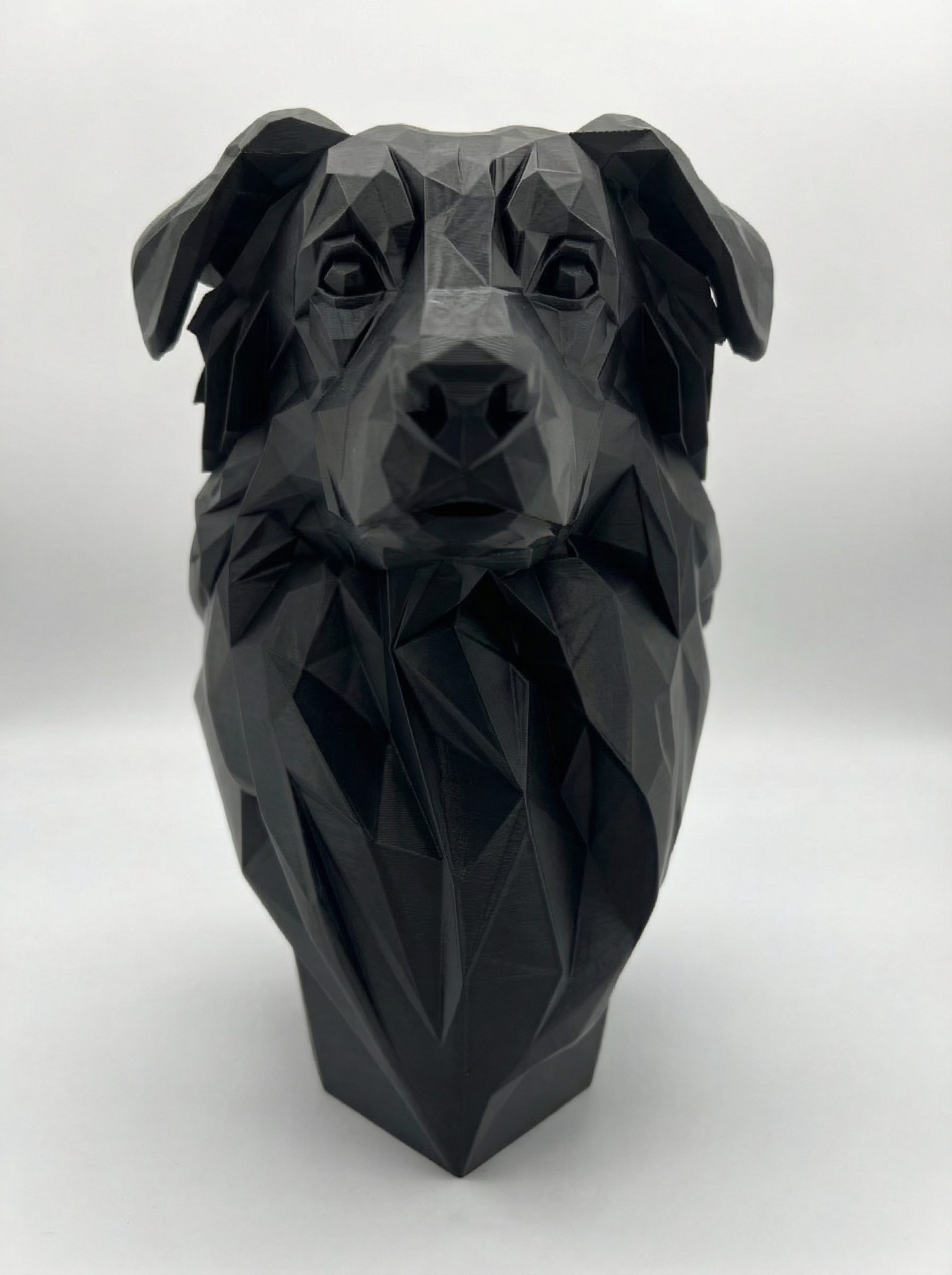 The Sulio - Geometric Australian Shepherd Statue, Modern Low Poly Dog Decor