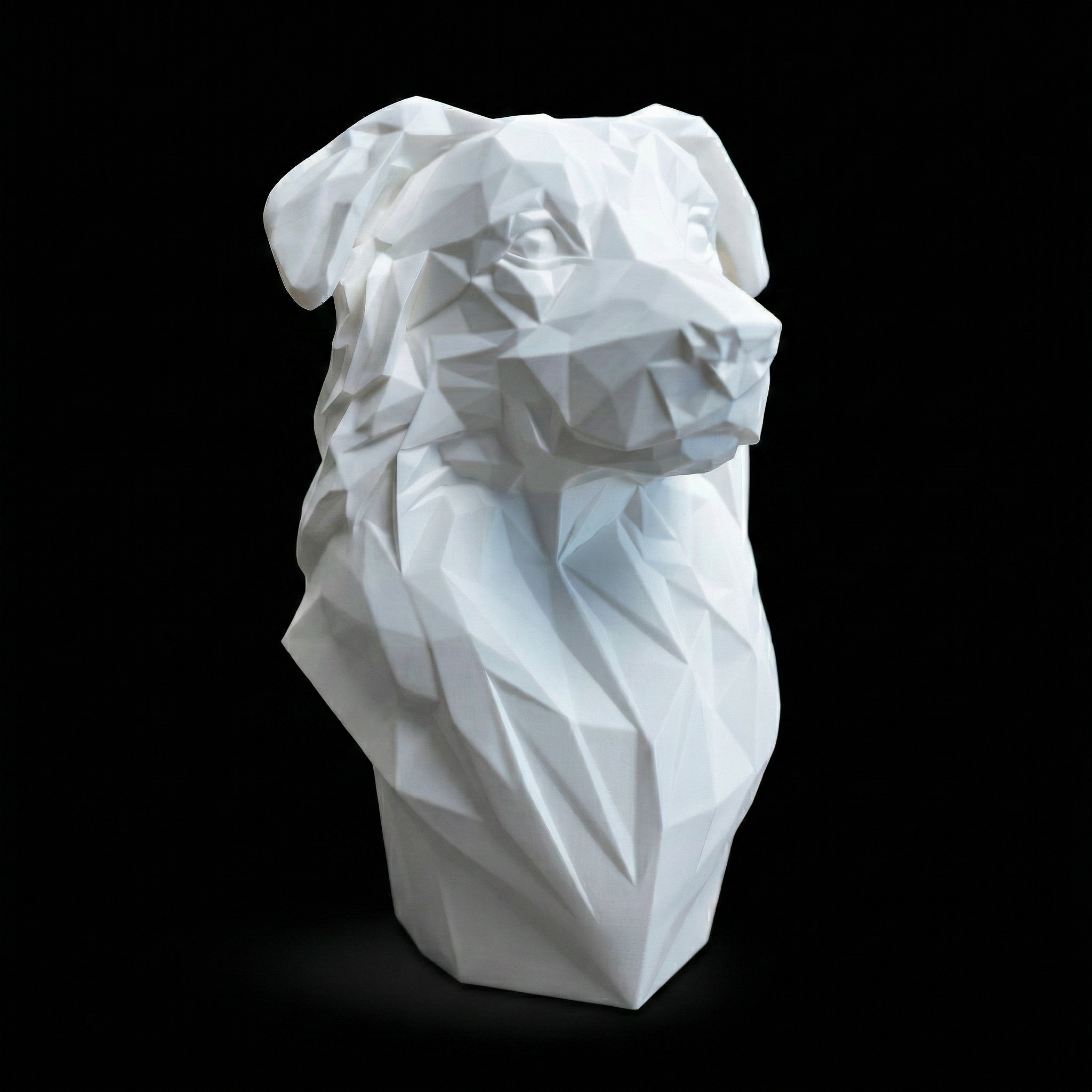 The Sulio - Geometric Australian Shepherd Statue, Modern Low Poly Dog Decor