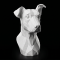 The Jack - Geometric Statue, Modern Low Poly Dog Decor