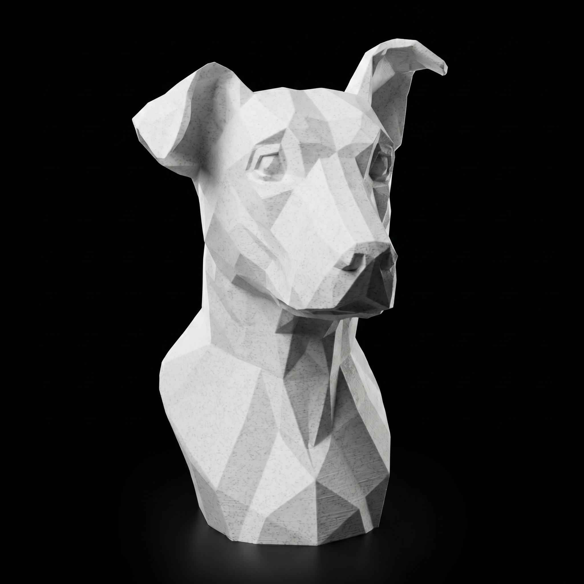 The Jack - Geometric Statue, Modern Low Poly Dog Decor