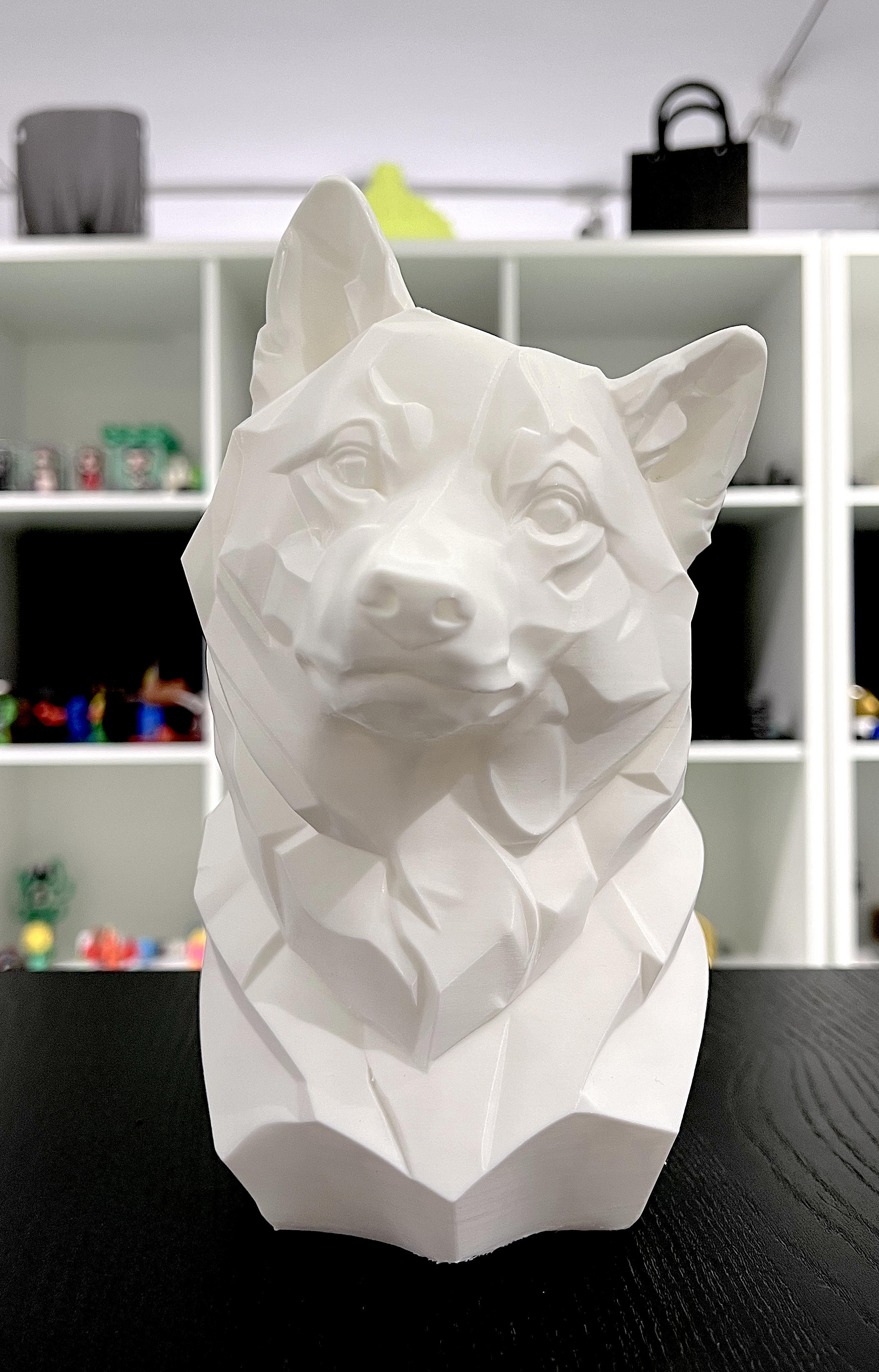 The Shiba - Geometric Dog Statue, Modern Low Poly Dog Decor