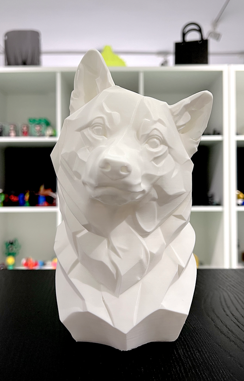 The Shiba - Geometric Dog Statue, Modern Low Poly Dog Decor